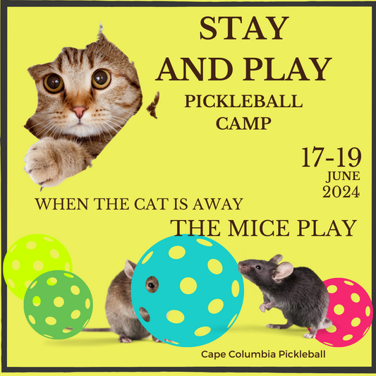 Cat & Mouse Stay and Play Pickleball Camp:  June 17 - 19, 2024